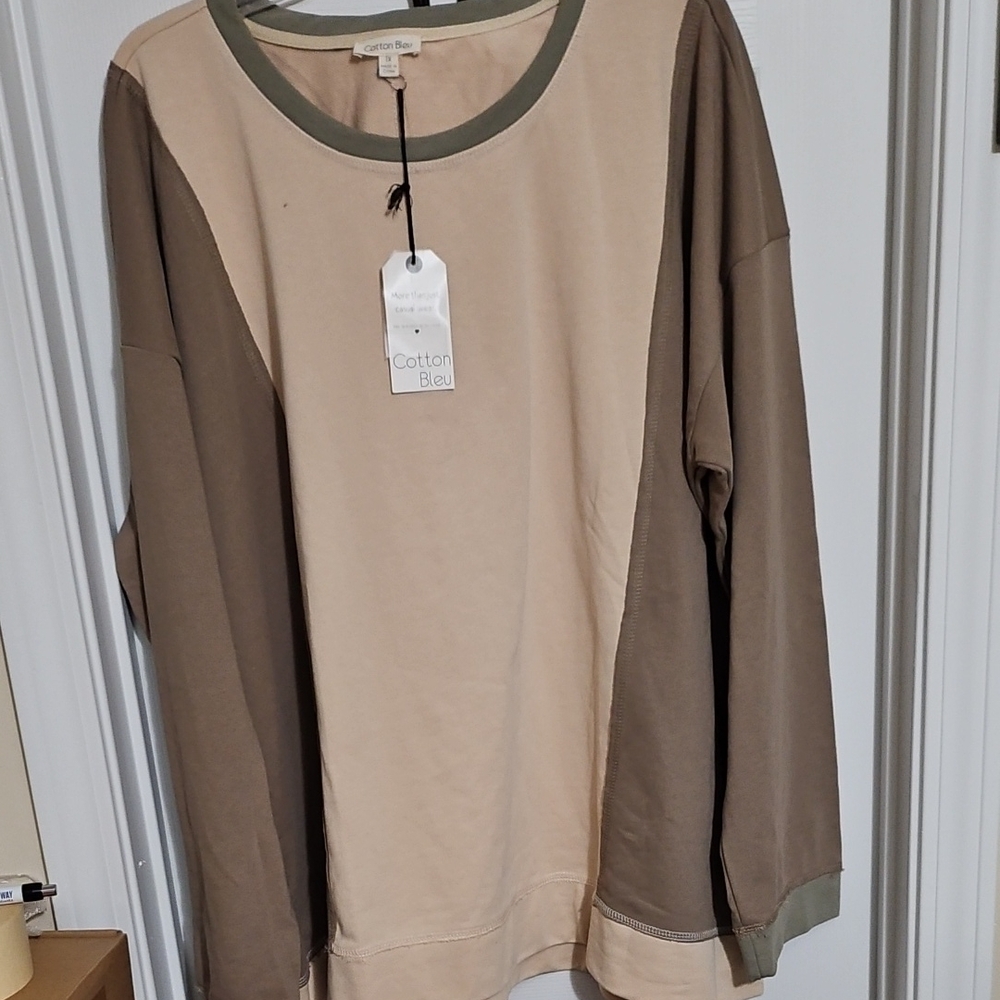 Cotten Blue Tan and Cream Shirt